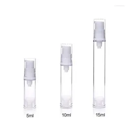 Storage Bottles 12PCS 5ml 10ml 15ml Vacuum Bottle White Head For Lotion Perfume Essential Oil Foundation Liquid Toner Cosmetic Containers