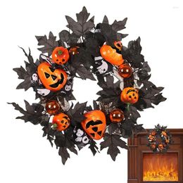 Decorative Flowers Pumpkin Wreaths For Front Door Pumpkin-Style Scary Wreath Fall Outdoor Porch Decorations Home