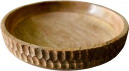 Bowls Layne Rustic Wooden Bowl For Decor - Handcrafted Timeless Modern Elevate Your Space With A Unique Decorative Centre