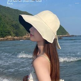 Wide Brim Hats For Children2024 Uv Protection Summer Cover Face Cycling Sun Women's Bucket Hat