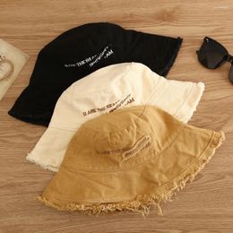 Berets Outdoor Sport Sunshade Soild Colour Embroidery Cotton Fashion Bucket Hat Female Korean Style Cap