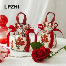 Gift Wrap LPZHI 2Pcs Wedding Packaging Bag With Handle Birthday Party Baby Shower Candy Cookies Decoration Favours Companion