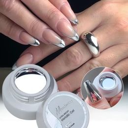 Japanese Filling Nail Enhancement Mirror Metal Glue Silver Super Bright French Painting Pull Wire Hook Edge Colour Painting Photo