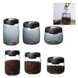 Storage Bottles Vacuum Sealed Canister Coffee Beans Glass Airtight Kitchen Food Grains Drop