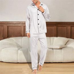 Home Clothing Men's Pyjamas Set Silk Satin Sleepwear Shirt Long Short Sleeve Pijama Male Suit Soft Loungewear Big Size Winter Nightwear