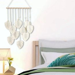 Tapestries Leaves Macrame Wall Hanging Tapestry Chic Bohemian Ornament Woven For Dorm Apartment Bedroom Home Living Room