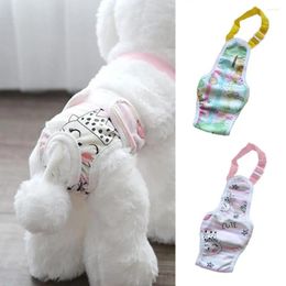 Dog Apparel Soft Fabric Panties Breathable Pet Menstrual Pants Cartoon Print Belly Style Diapers Essential For Female