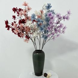 Decorative Flowers 90CM3 Forked Artificial Flower Wedding Decoration Handmade High-end Supplies Silk Pography Props