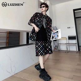 Men's Tracksuits LUZHEN Fashion 2024 Sleeve Short Colourful Printed Stylish Men Shirt Shorts Pants Two-piece Sets High Street Loose Clothes