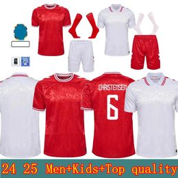 24 25 Denmark soccer jersey 2024 euro ERIKSEN HOME RED AWAY WHITE KJAER CHRISTENSEN SKOV OLSEN JENSEN ERIKSEN DOLBERG football Shirts