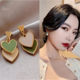 Dangle Earrings Asymmetrical Great For Parties 1 Pair Pearl Ear-rings Jewelry Green Heart Comfortable To Wear Alloy