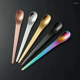 Spoons 2pcs 430 Stainless Steel Ice Cream Spoon Dessert Coffee Stirring