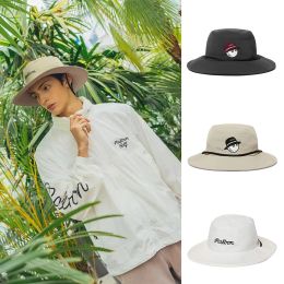 Caps Golf Hat Fisherman Hat Big Brim Hat Sunscreen Sunshade Unisex with Windproof Rope Fashion Allmatch
