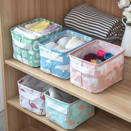 Linen Desktop Storage Box Waterproof Toy Sundries Storage Basket Cosmetic Underware Storage Organiser Office Stationery
