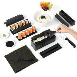 10 Pcs Sushi Making Kit Roll Diy Maker Rice Mold Kitchen Tools Japanese Cooking Black 240328