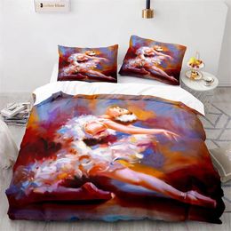 Bedding Sets Oil Painting Duvet Cover King Abstract Art Print Set Microfiber Landscape Tree Comforter For Kids Teen Room Decor