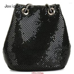 Shoulder Bags Ladies Fashion Bucket Bag With Sequins Messenger Evening Silver Money Girl Handbag Clutch