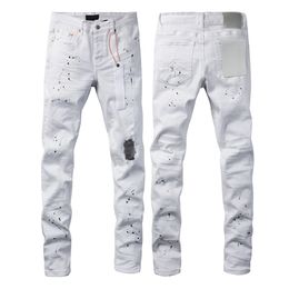 Designer dżinsy fioletowe dżinsy Designer Stacker Dżinsy Mężczyźni Slim Chude Motorcycle Bikers Pants for Men Mode Mode Talle Dżinsowe spodnie dżinsy streetwearowe Rozmiar 32