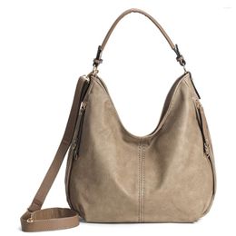 Hobo Vintage Large Capacity Shoulder Bag Stylish Women's Casual Handbag Design PU Leather Ladies