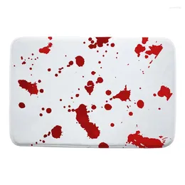 Bath Mats Halloween Bloody Floor Mat Non-slip Absorbent Blood Splashes Foot For Bathroom Washable Rug