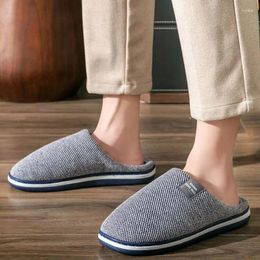 Slippers Men's Home Warm Keep In Winter Indoor Non-Slip Shoes Living Room Knitted Design