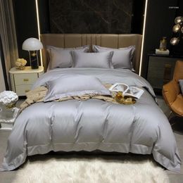 Bedding Sets Luxury Cotton Set Egyptian Hollow White Gray Color Bed Linen Flat Bedsheet Quilt Cover 200x230