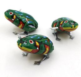 Kids Classic Tin Wind Up Clockwork Toys Jumping Frog Vintage Toy For Boys Educational YH7114930684