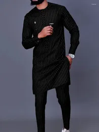 Men's Tracksuits Luxury Fashion Casual Black Print Two-piece Set