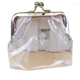 Storage Bags Mini Money Bus Card Iron Mouth Clip Credit ID Small Wallet Holder Transparent Coin Purse Change