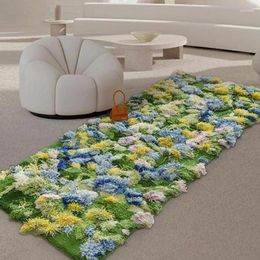 Carpets Hand-woven Flowers Garden Wool Moss Carpet Forest Tufting Rug For Bedroom Bedside Blanket Bay Window Tatami Plush Soft Mat