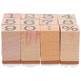 Storage Bottles Scrapbook Supply Accessories Household Wooden Stamps Silica Gel Handcraft Number Decorative