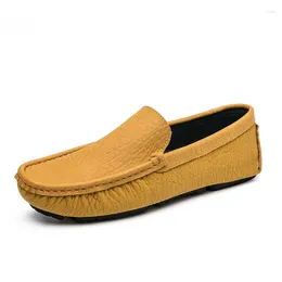 Casual Shoes Genuine Leather Men Italian Loafers Moccasins Slip On Flats Breathable Male Driving Handmade Footwear