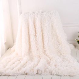 Blankets Faux Fur Blanket Ultra Plush Throw Warm Soft Fluffy Sherpa Bedding Sheet Sofa Bed Office Children Travel Cover