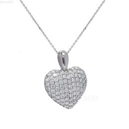 Valentines Day Gift Heart Necklaces for Women Pendants 925 Silver Moissanite Diamond Necklace for Womens Gift