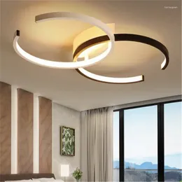 Ceiling Lights Nordic Minimalist Style Led Lamp Creative Art Double Circle Design Living Room Bedroom Coffee Acrylic Lighting