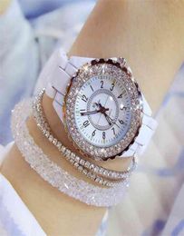 Luxury Crystal Wristwatches Women White Ceramic Ladies Watch Quartz Fashion Watches Wrist watches for Female 2106099492150