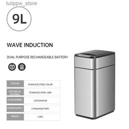 Waste Bins Intelligent Smart Trash Can Sensor Bins Household Large Capacity with Lid Bathroom Crevice Toilet Living Room Packing Trash Can L46