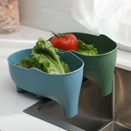 Kitchen Storage Draining Bowl Basket Fruit Plate Washing Vegetables Household Food Multi Functional