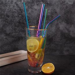 Drinking Straws 3pcs Stainless Drink Set With Carry Box 1pcs Cleaner Brush Reusable Straw Bar Accessories For Party Decoration