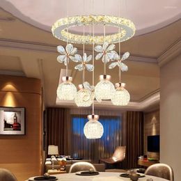 Chandeliers Modern Ring Light Chandelier Led Cristal Lustre Crystal Plafondlamp Lighting Pendant Hanging Fixture