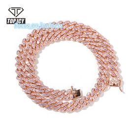 Hiphop Jewelries Iced Out 9mm Cuban CZ Link Chain Bling Miami Woman Cuban Necklace Bracelet and Anklets for summer