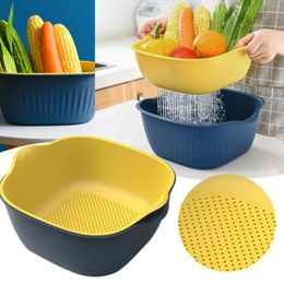 Plates Kitchen Drainer For Over 1PC Style Double Basket Home Drying Fruit Pot Washing Vegetables Creative Painting Storage Rack Folding