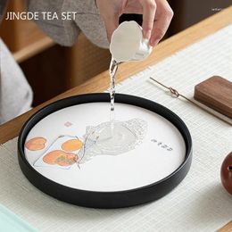 Tea Trays Creative Ceramic Tray Dry Brewing Table Suction Drying Household Japanese Teaware Accessories Draining