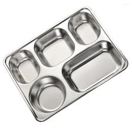 Dinnerware Sets Pallet Compartment Plate Divided Tray Serving Lunch Dinner Stainless Steel Child