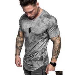 Men'S T-Shirts 5 Colours Mens T Shirts O-Neck Tie-Dye Retro T-Shirt Summer Europe America Casual Men Short Sleeve Fashion Tee Drop Deli Dhnzq