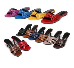 Fashion Women Tribute Sandals Black Brown Patent Leather high heels 9cm shoes bianca flat mules pumps studded Platform Sandals Strap wedge Slingback