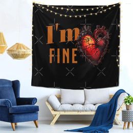 Tapestries I'M FINE Wall Decor Tapestry Vintage Bedroom Perfect Gift Polyester Delicate