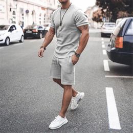 Men's Tracksuits T-Shirt Sets And Shorts Fashion Short Sleeve 2-Piece Set Oversized Casual Beach Sport Man Suit