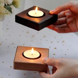 Candle Holders Vintage Minimalist Wooden Candlestick Holder Christmas Wedding Coffee Shop Home Table Decoration Cup