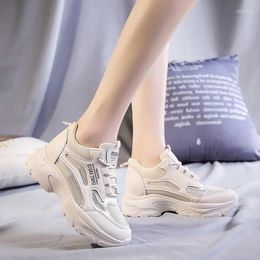 Fitness Shoes Women Mesh Platform Summer Sneakers Trainers White High Heels Wedges Outdoor Breathable Casual Woman